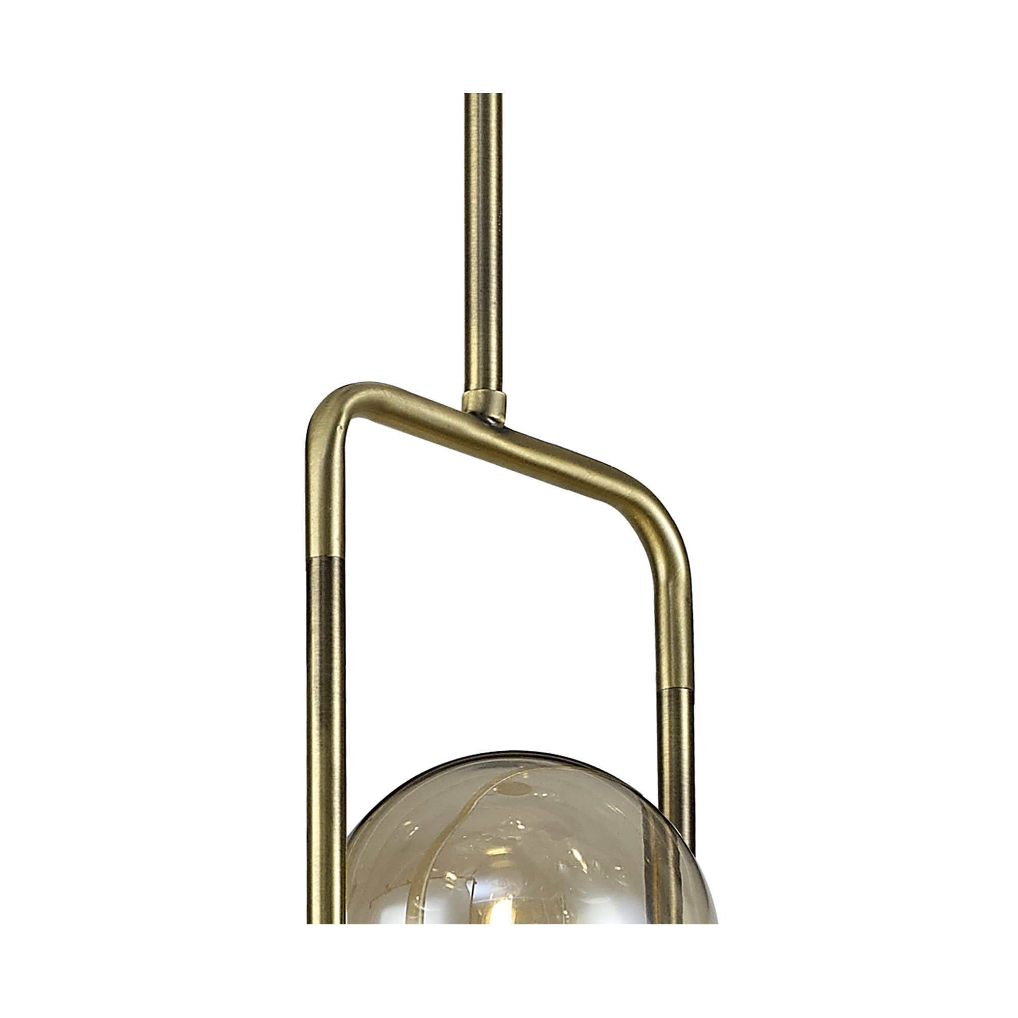 NL77329 Dublin Fixed Pendant 12 Light Matt Black/Antique Brass/Cognac Glass