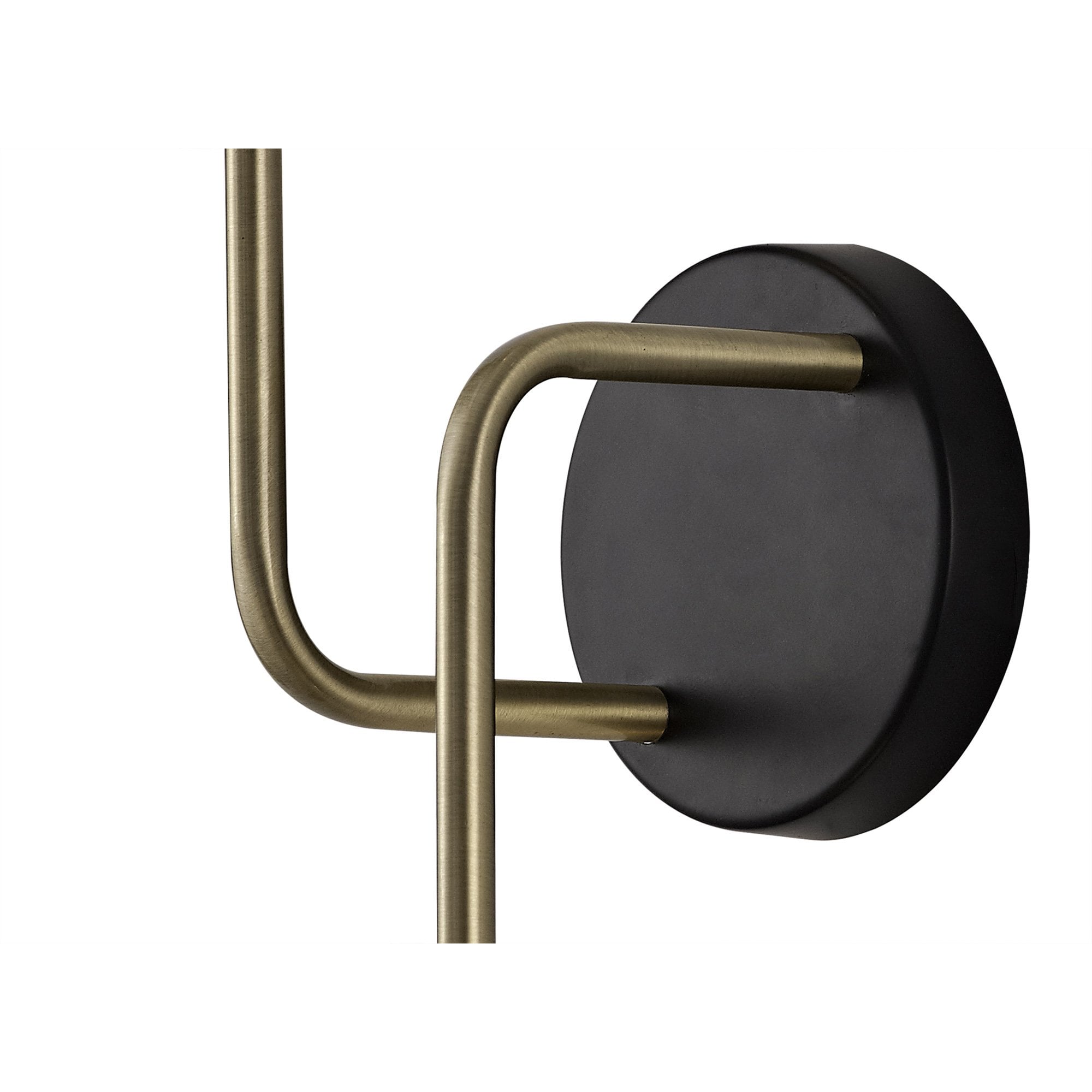 NL77339 Dublin Wall Lamp 2 Light Matt Black/Antique Brass/Cognac Glass