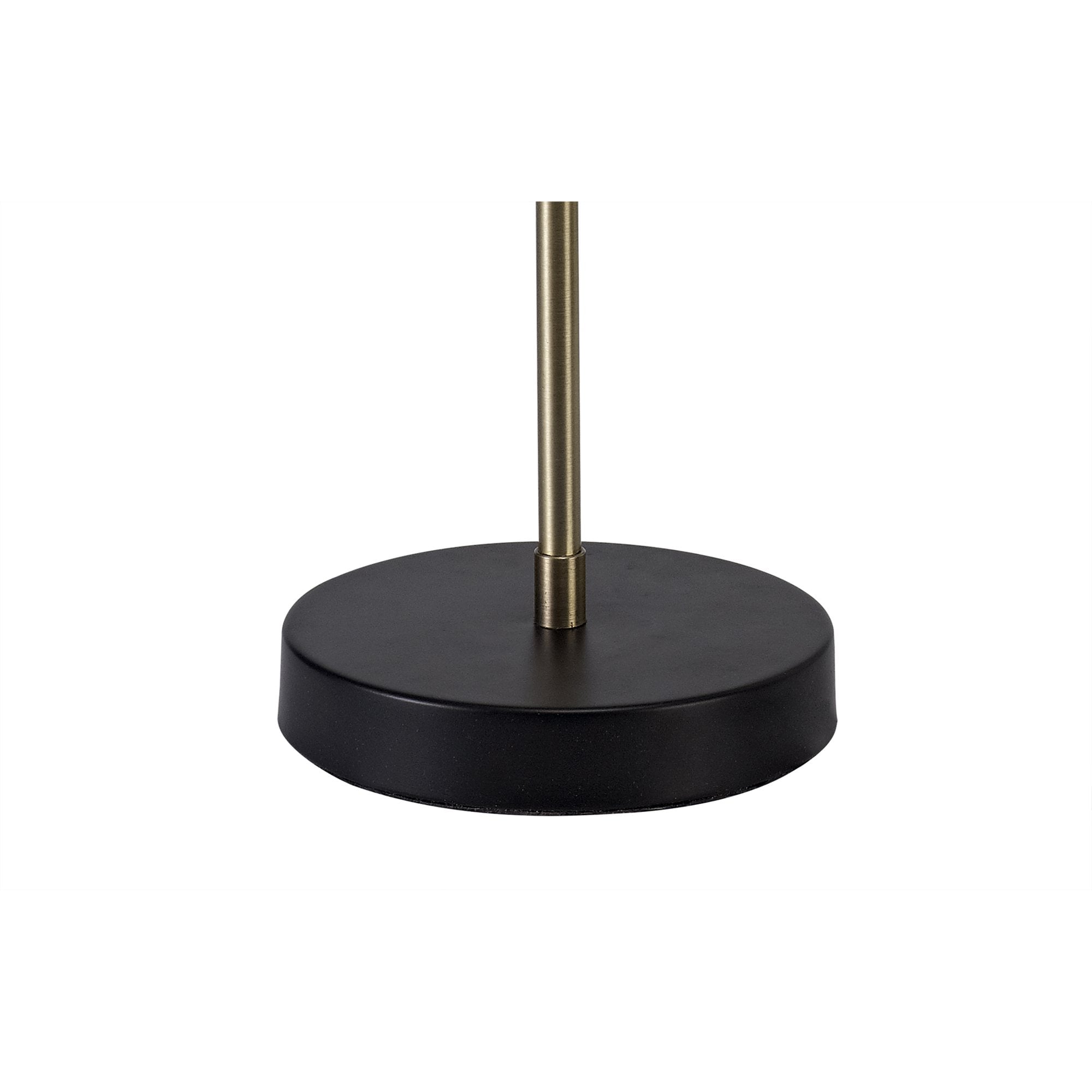 NL77349 Dublin Table Lamp 2 Light Matt Black/Antique Brass/Cognac Glass