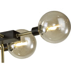 NL82969 Dublin Fixed Pendant Ceiling 10 Light Matt Black/Antique Brass/Cognac Glass