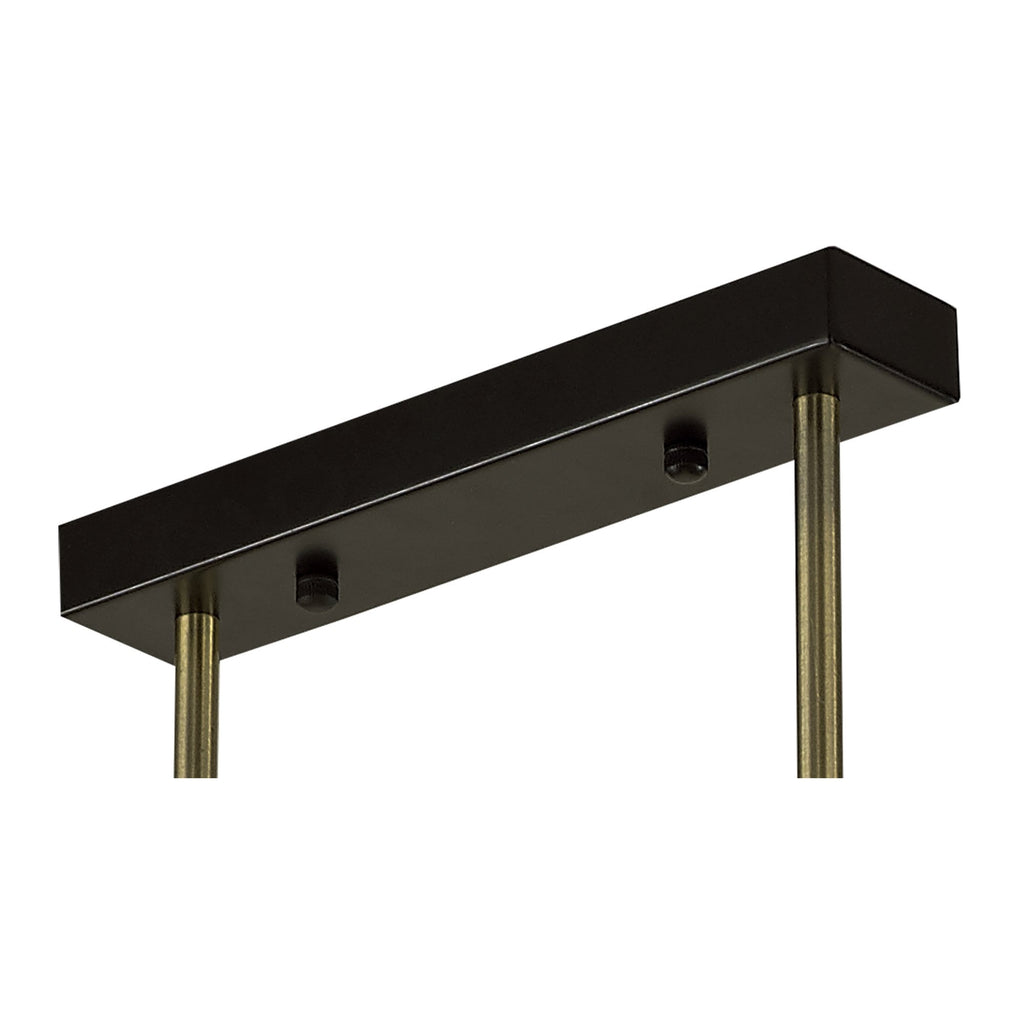 NL82969 Dublin Fixed Pendant Ceiling 10 Light Matt Black/Antique Brass/Cognac Glass