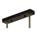 NL82969 Dublin Fixed Pendant Ceiling 10 Light Matt Black/Antique Brass/Cognac Glass
