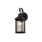 NL75569 Ellen Outdoor Small Wall Lamp 1 Light Antique Bronze/Clear Ripple Glass