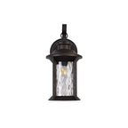 NL75569 Ellen Outdoor Small Wall Lamp 1 Light Antique Bronze/Clear Ripple Glass