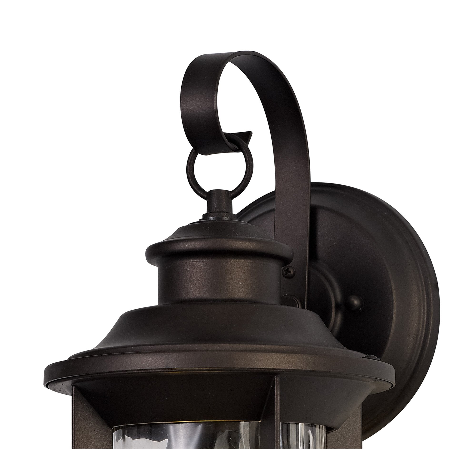 NL75569 Ellen Outdoor Small Wall Lamp 1 Light Antique Bronze/Clear Ripple Glass