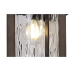 NL75569 Ellen Outdoor Small Wall Lamp 1 Light Antique Bronze/Clear Ripple Glass