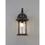 NL75569 Ellen Outdoor Small Wall Lamp 1 Light Antique Bronze/Clear Ripple Glass
