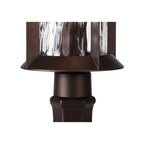 NL75579 Ellen Outdoor Pedestal Lamp 1 Light Antique Bronze/Clear Ripple Glass