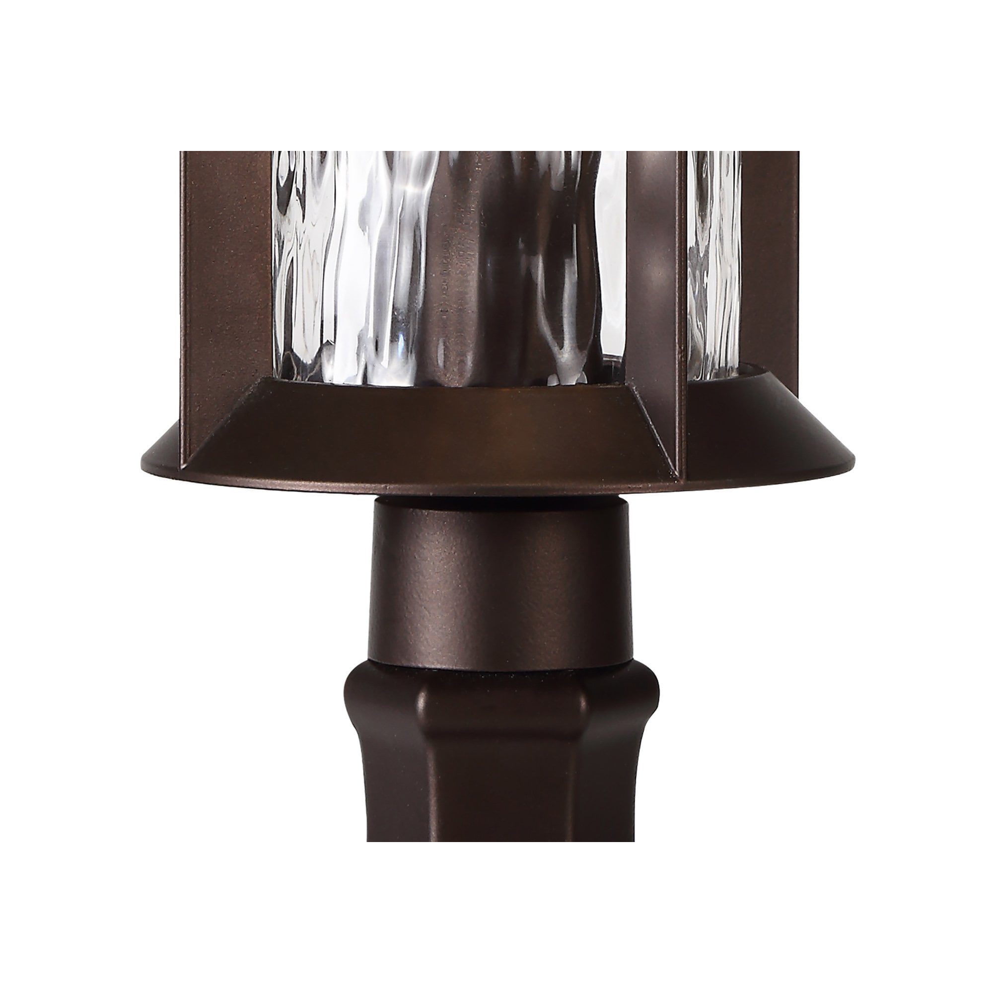 NL75579 Ellen Outdoor Pedestal Lamp 1 Light Antique Bronze/Clear Ripple Glass