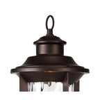 NL75579 Ellen Outdoor Pedestal Lamp 1 Light Antique Bronze/Clear Ripple Glass