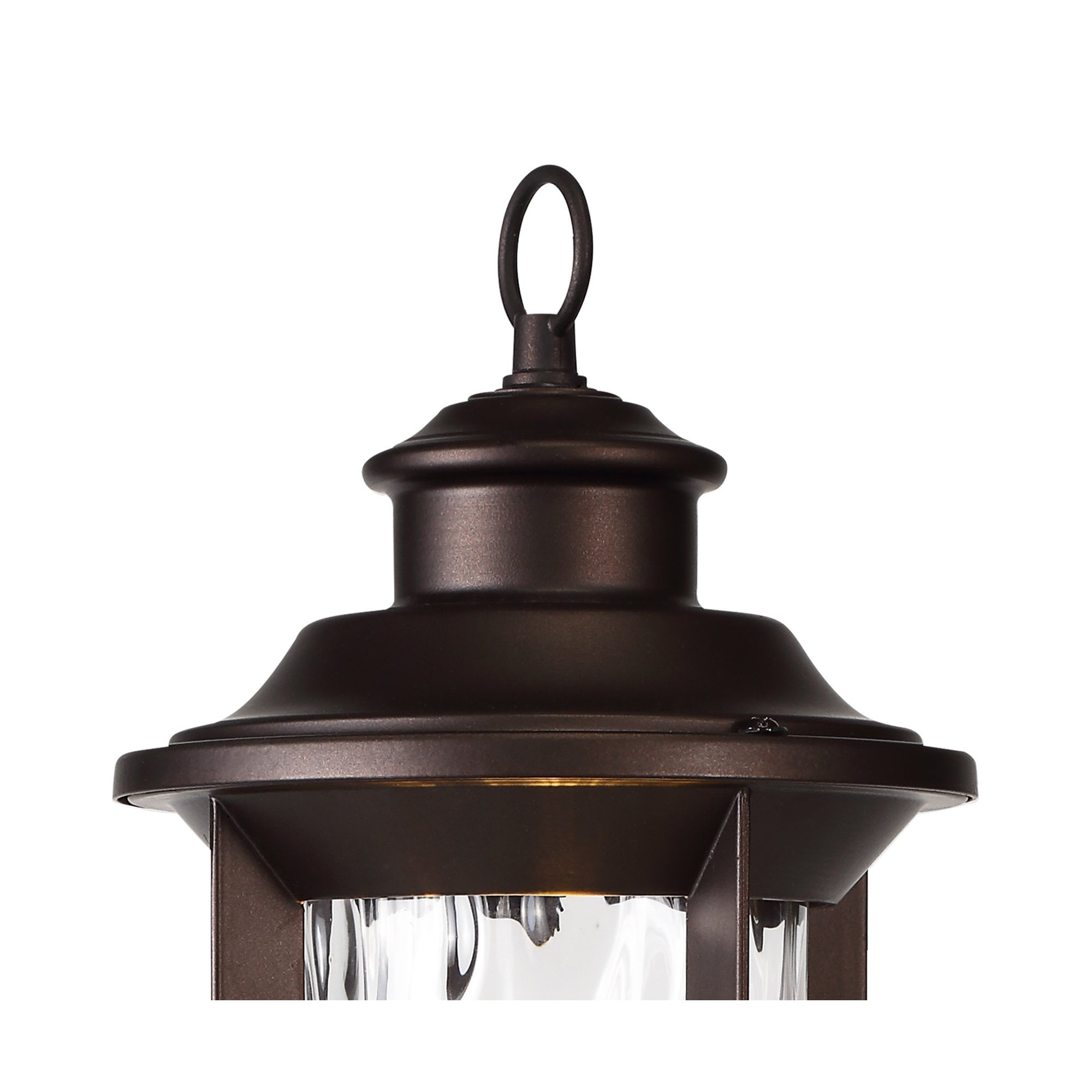 NL75579 Ellen Outdoor Pedestal Lamp 1 Light Antique Bronze/Clear Ripple Glass
