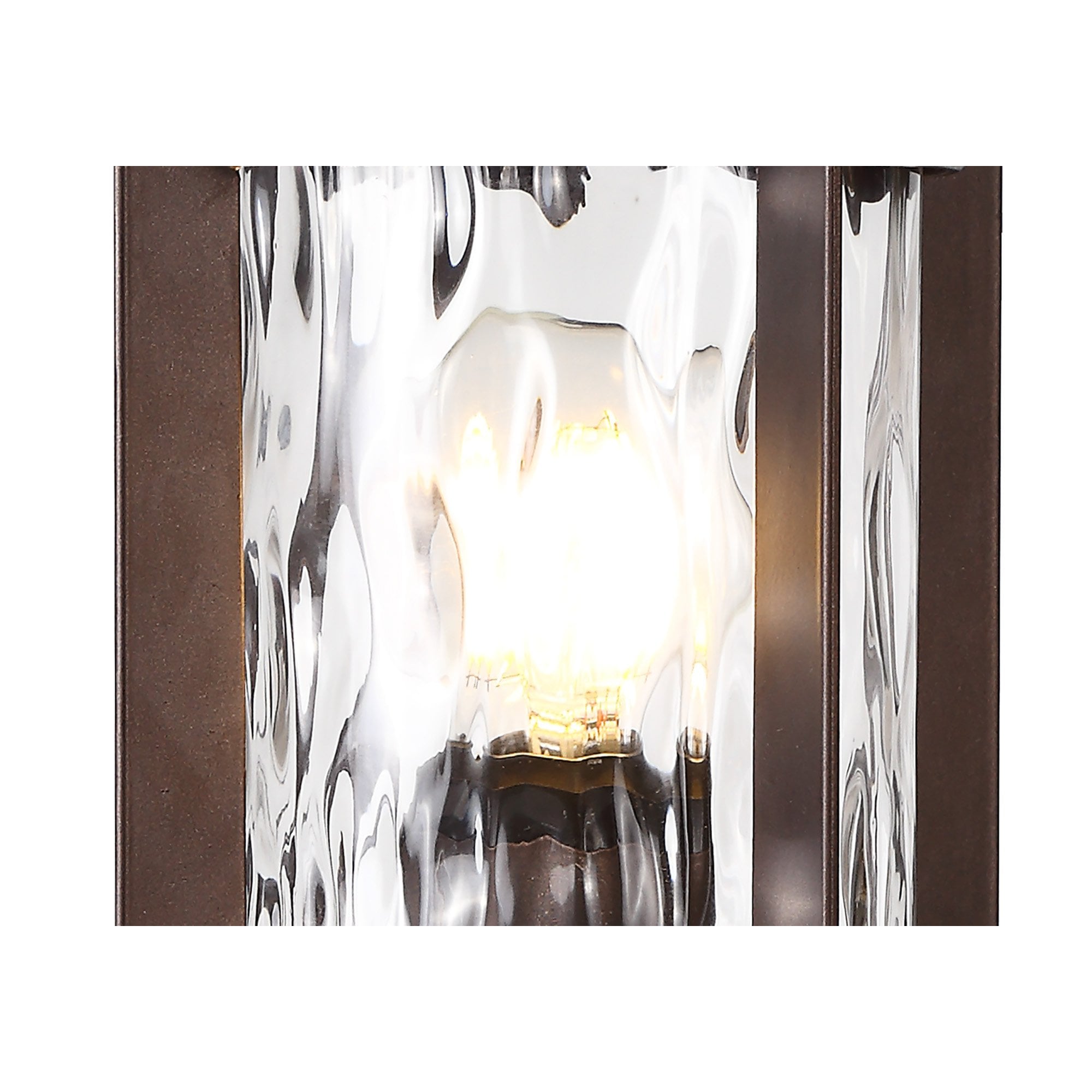 NL75579 Ellen Outdoor Pedestal Lamp 1 Light Antique Bronze/Clear Ripple Glass