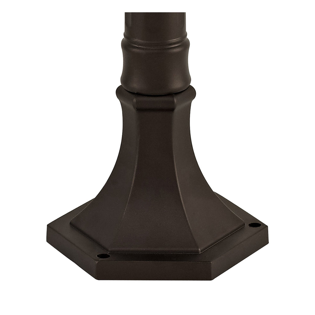 NL75589 Ellen Outdoor Post Lamp 1 Light Antique Bronze/Clear Ripple Glass