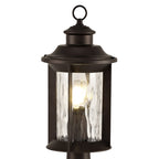 NL75589 Ellen Outdoor Post Lamp 1 Light Antique Bronze/Clear Ripple Glass