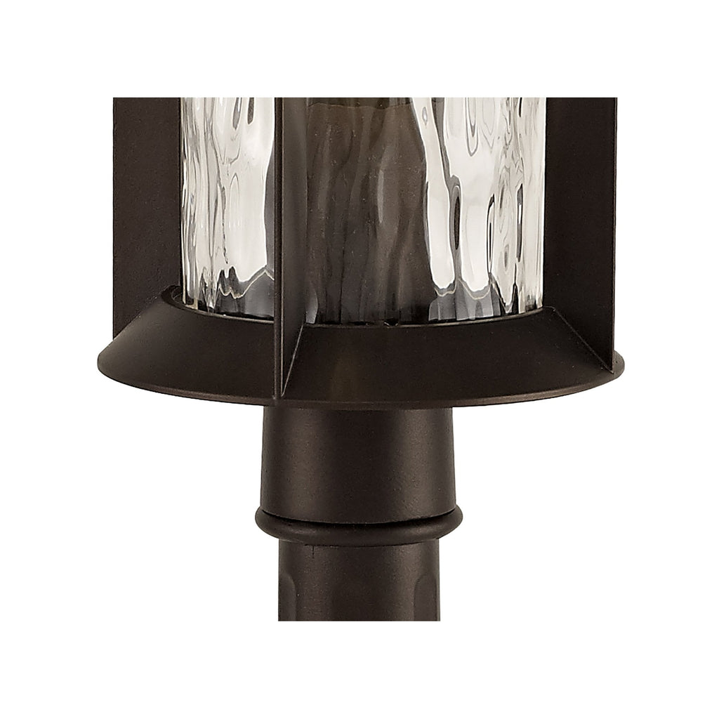 NL75589 Ellen Outdoor Post Lamp 1 Light Antique Bronze/Clear Ripple Glass