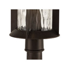 NL75589 Ellen Outdoor Post Lamp 1 Light Antique Bronze/Clear Ripple Glass