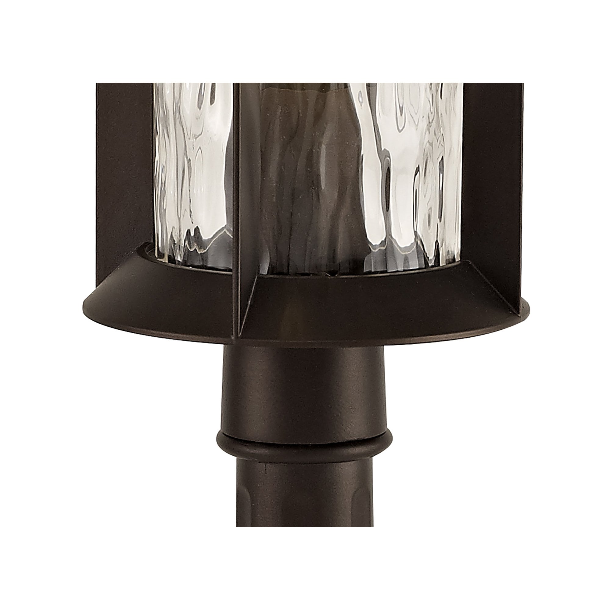 NL75589 Ellen Outdoor Post Lamp 1 Light Antique Bronze/Clear Ripple Glass