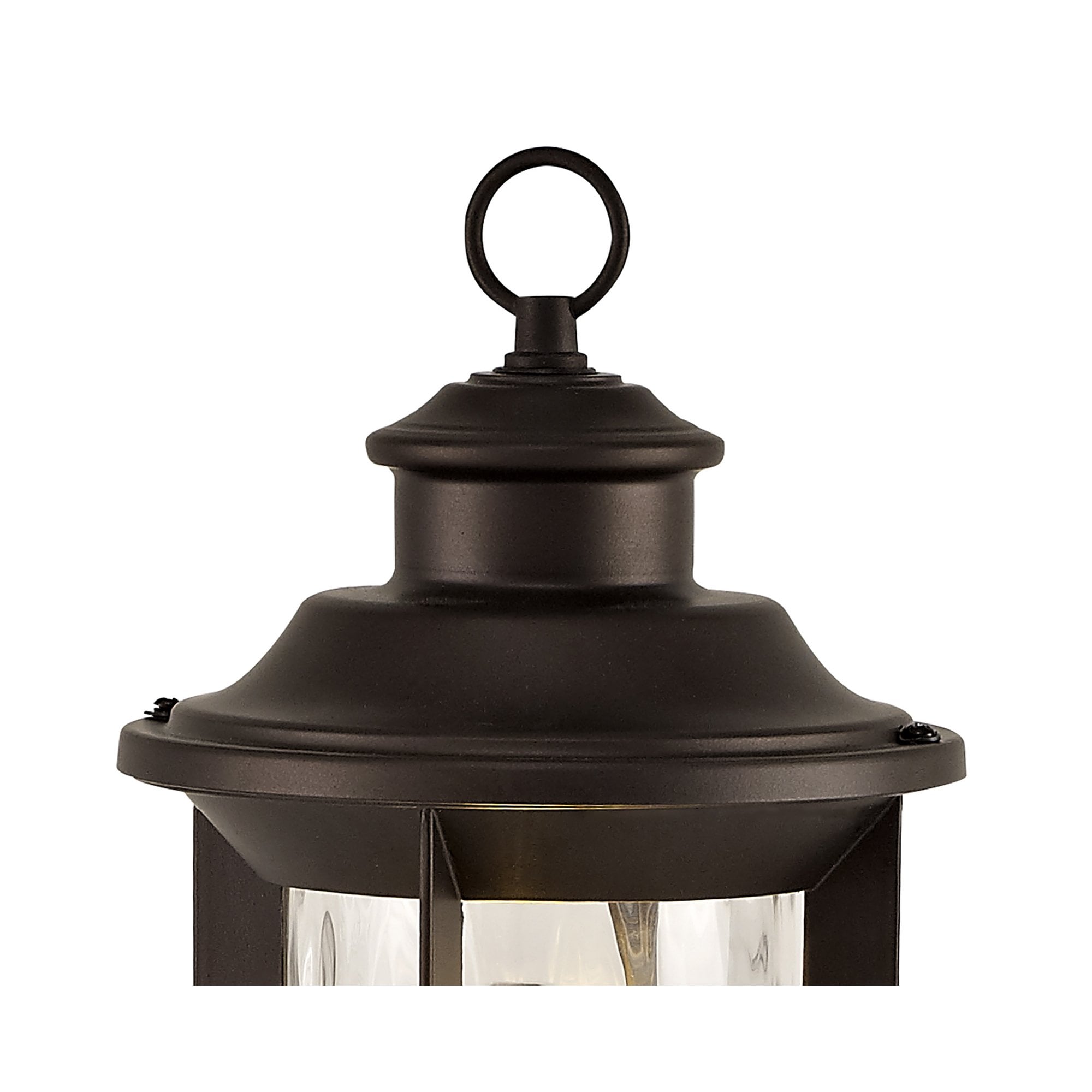 NL75589 Ellen Outdoor Post Lamp 1 Light Antique Bronze/Clear Ripple Glass