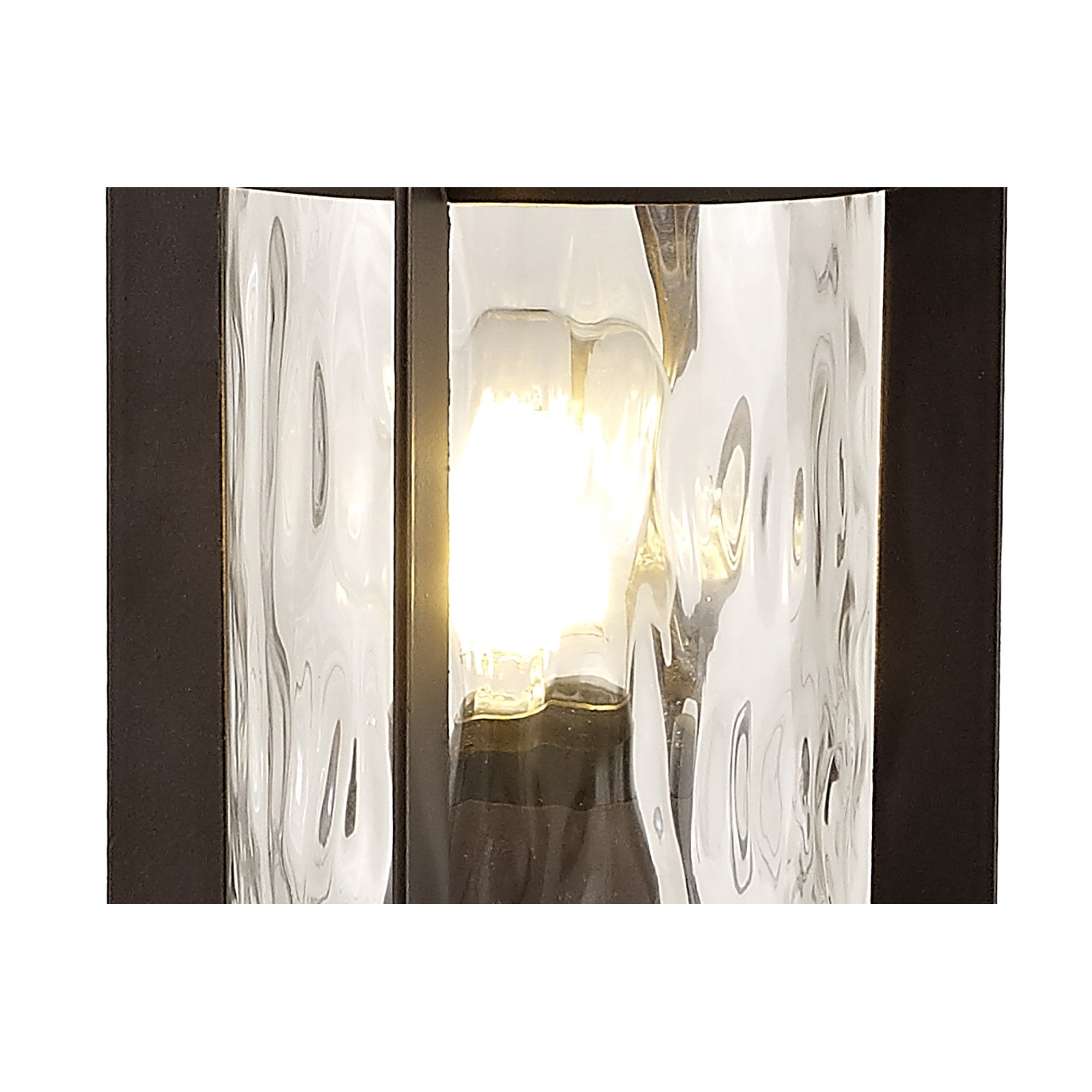 NL75589 Ellen Outdoor Post Lamp 1 Light Antique Bronze/Clear Ripple Glass