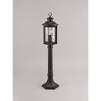 NL75589 Ellen Outdoor Post Lamp 1 Light Antique Bronze/Clear Ripple Glass
