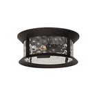 NL75599 Ellen Outdoor Flush Ceiling Lamp 2 Light Antique Bronze/Clear Ripple Glass