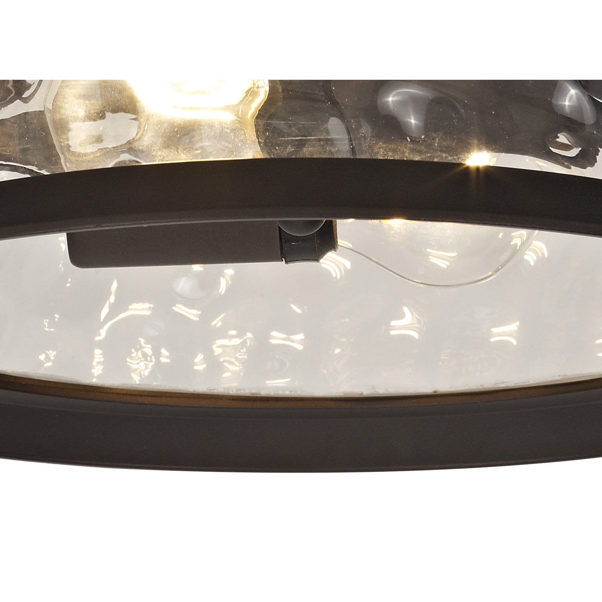 NL75599 Ellen Outdoor Flush Ceiling Lamp 2 Light Antique Bronze/Clear Ripple Glass