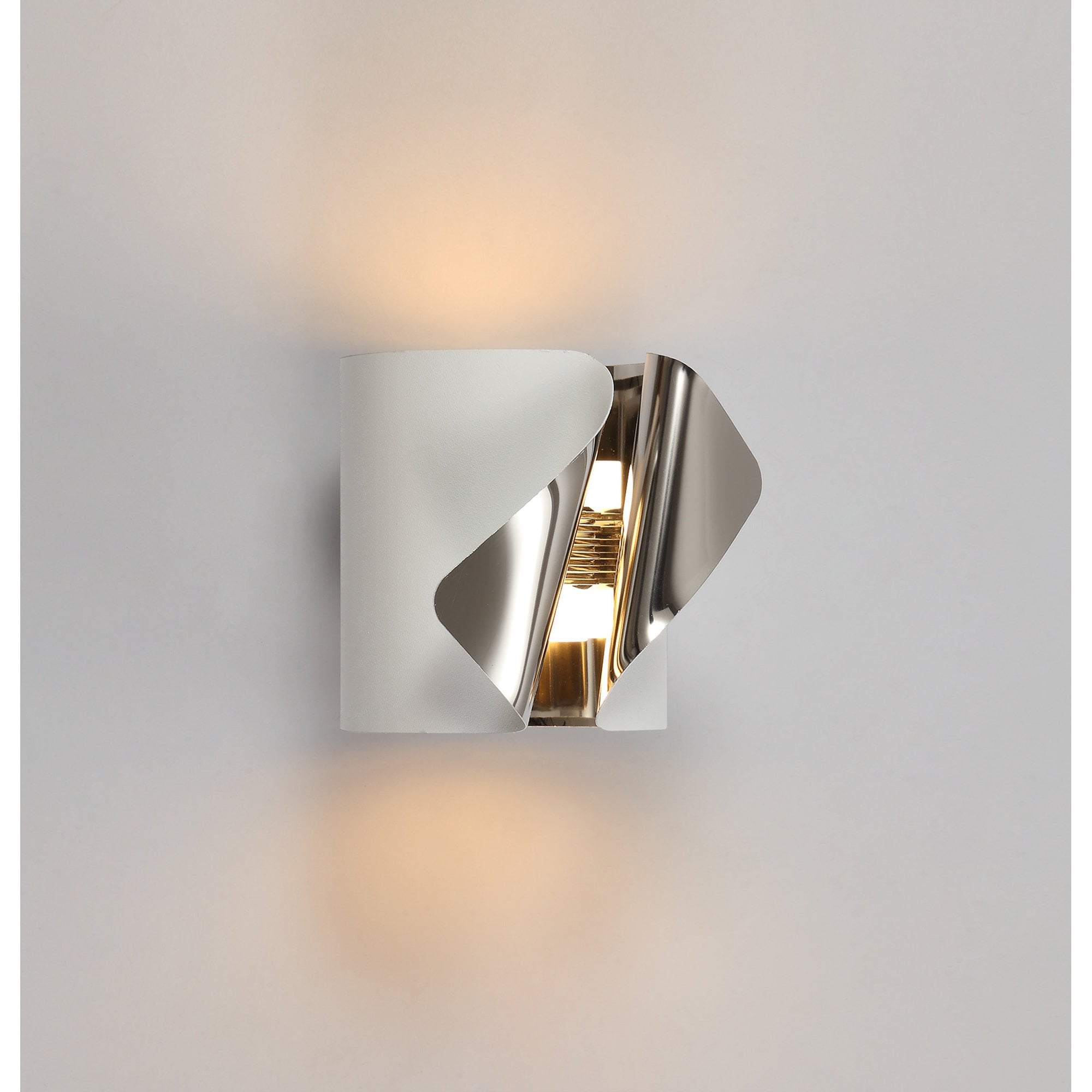 NL73669 Eurika Wall Lamp LED Sand White/Polished Chrome