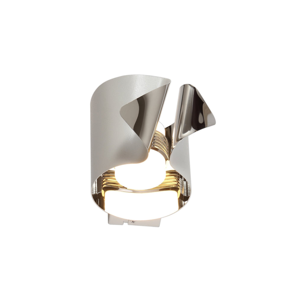 NL73669 Eurika Wall Lamp LED Sand White/Polished Chrome