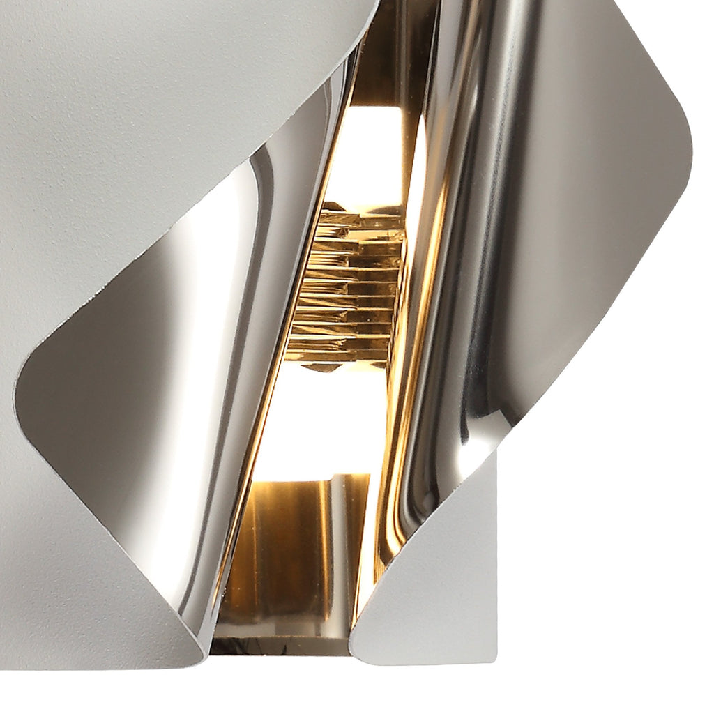 NL73669 Eurika Wall Lamp LED Sand White/Polished Chrome