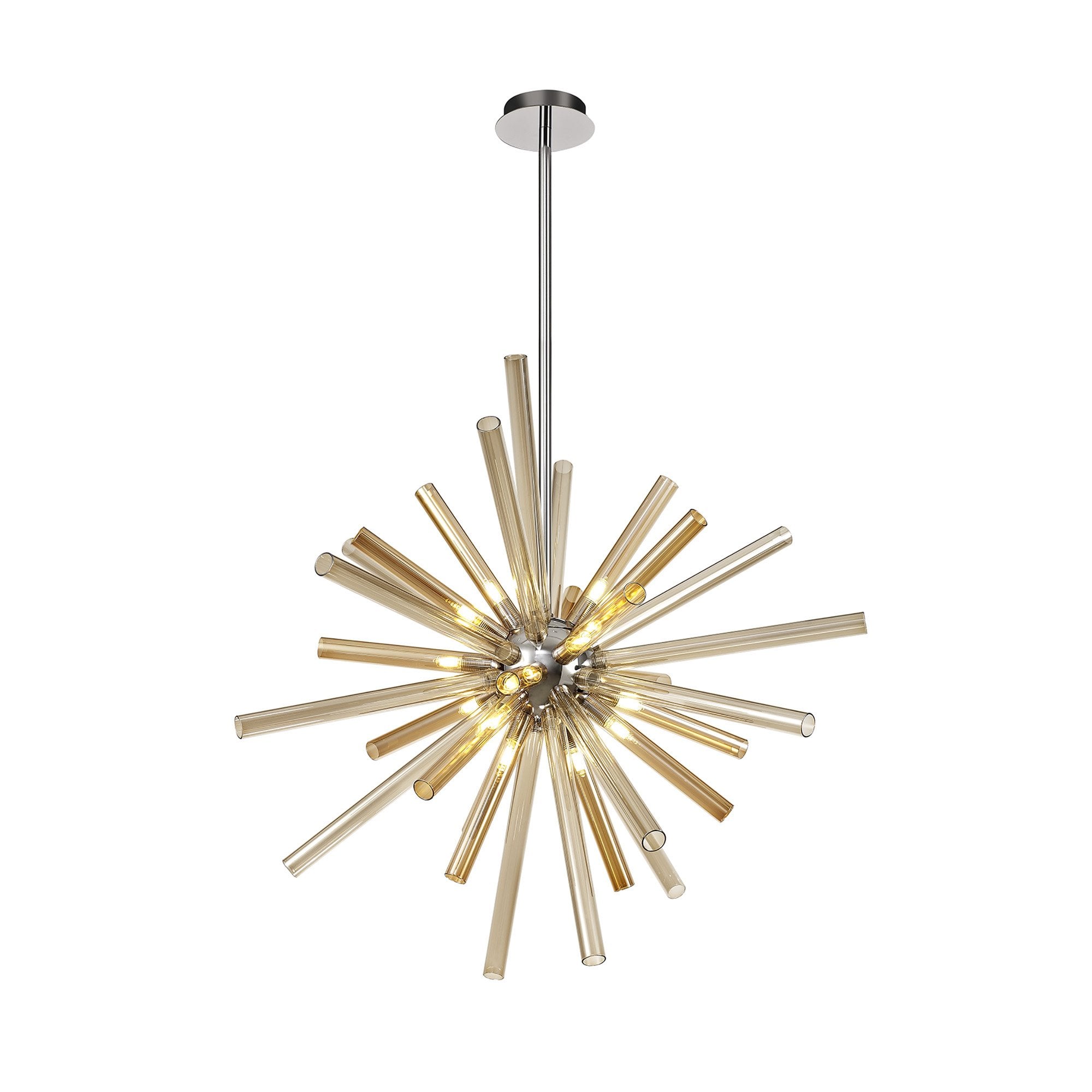 NL74009 Fabbio Pendant 16 Light Amber & Champagne/Polished Chrome