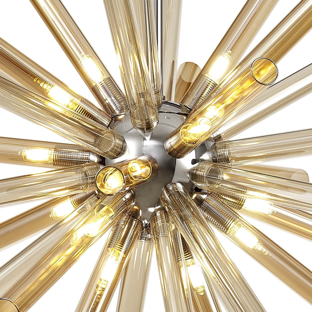 NL74009 Fabbio Pendant 16 Light Amber & Champagne/Polished Chrome