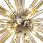 NL74009 Fabbio Pendant 16 Light Amber & Champagne/Polished Chrome