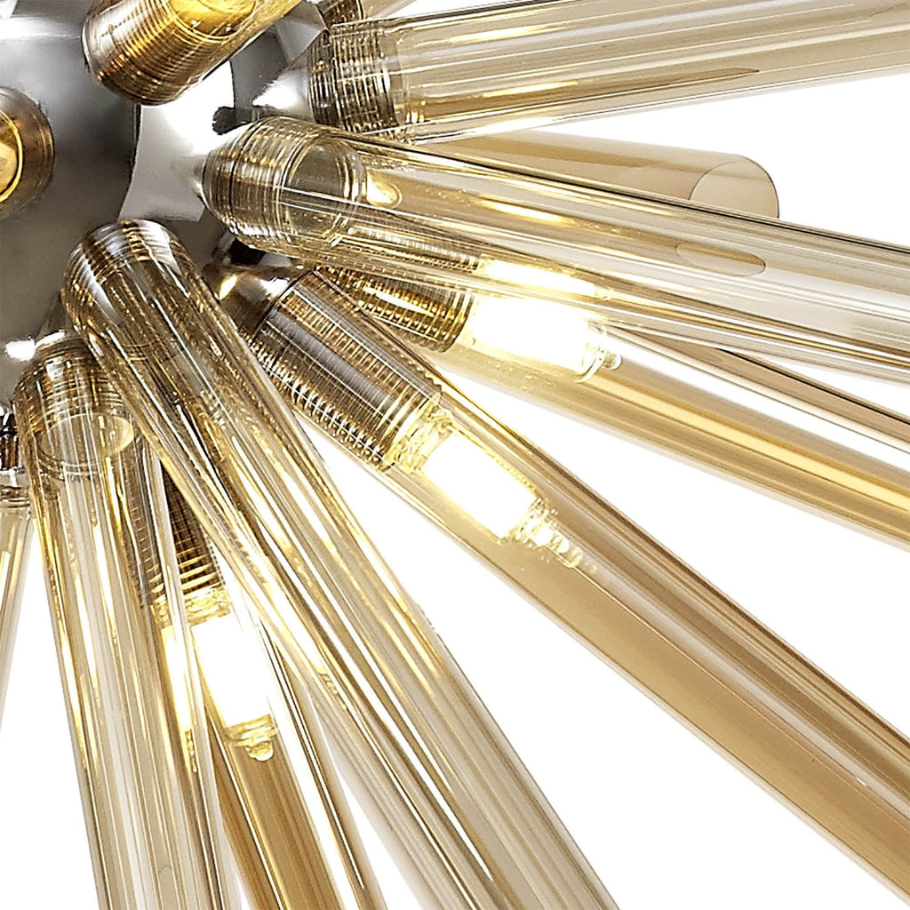 NL74009 Fabbio Pendant 16 Light Amber & Champagne/Polished Chrome