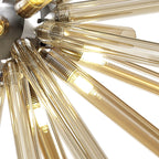 NL74009 Fabbio Pendant 16 Light Amber & Champagne/Polished Chrome