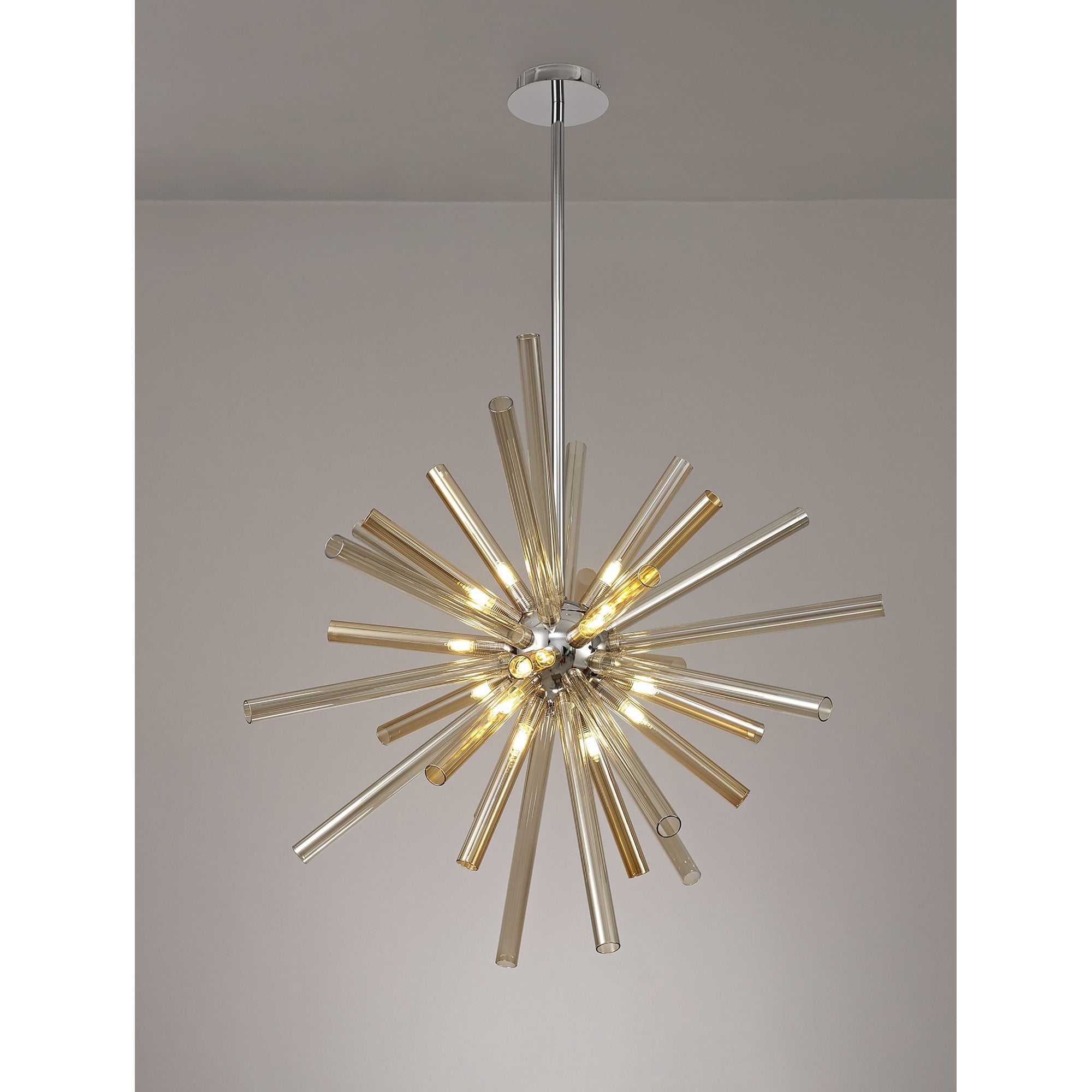 NL74009 Fabbio Pendant 16 Light Amber & Champagne/Polished Chrome