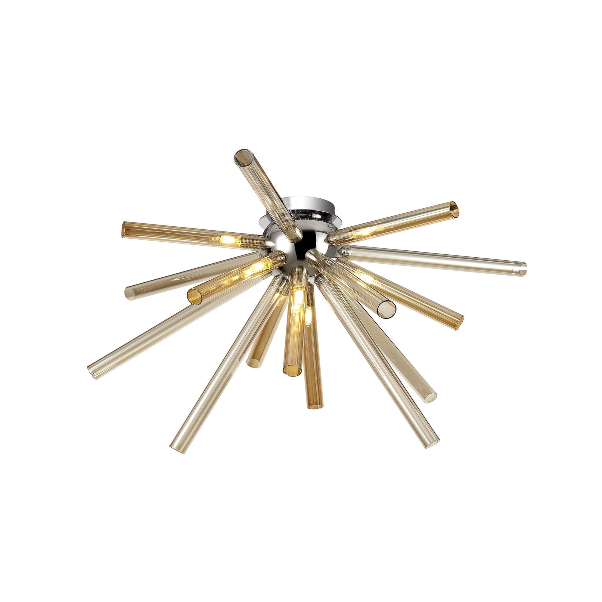 NL74019 Fabbio Semi-Flush 8 Light Amber & Champagne/Polished Chrome