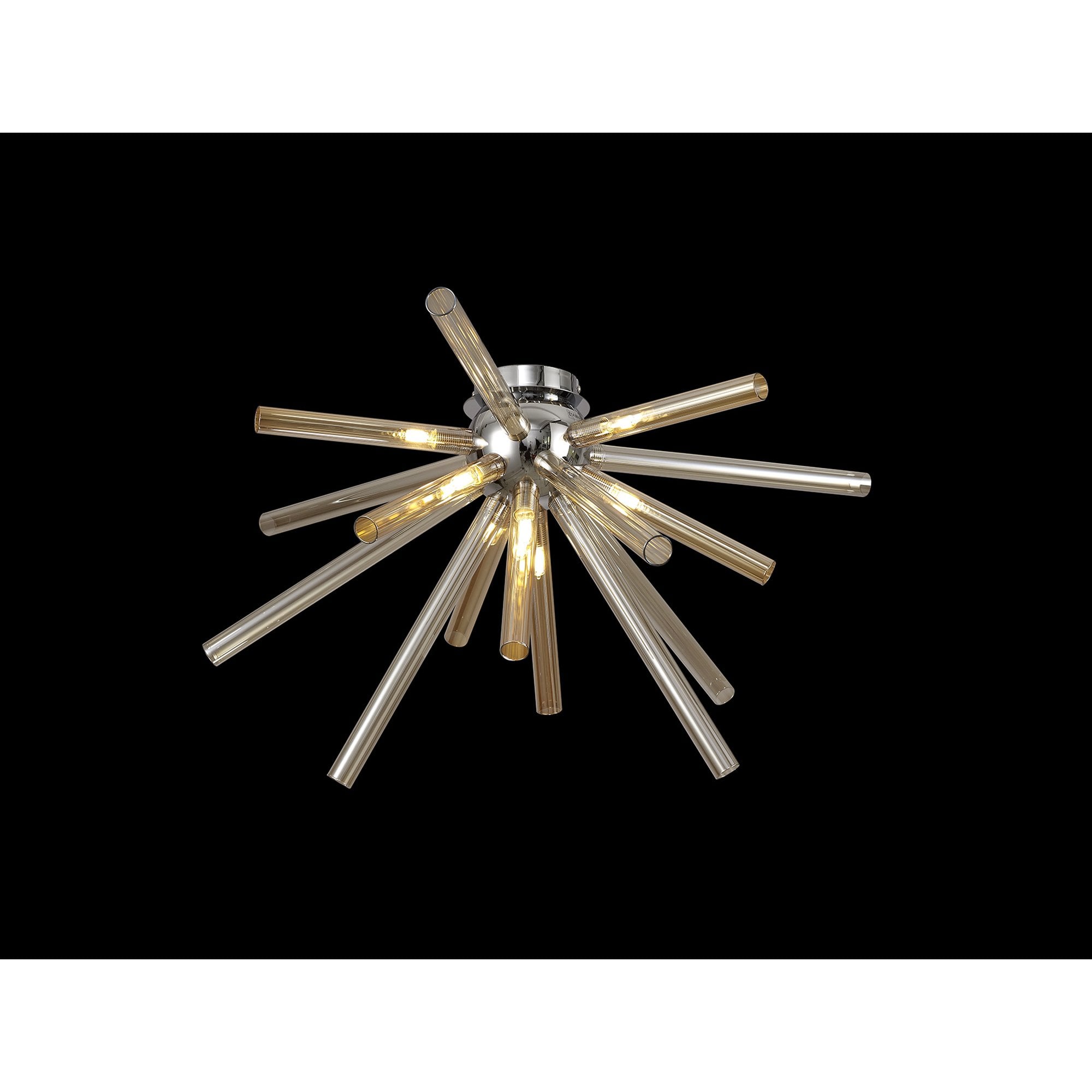 NL74019 Fabbio Semi-Flush 8 Light Amber & Champagne/Polished Chrome