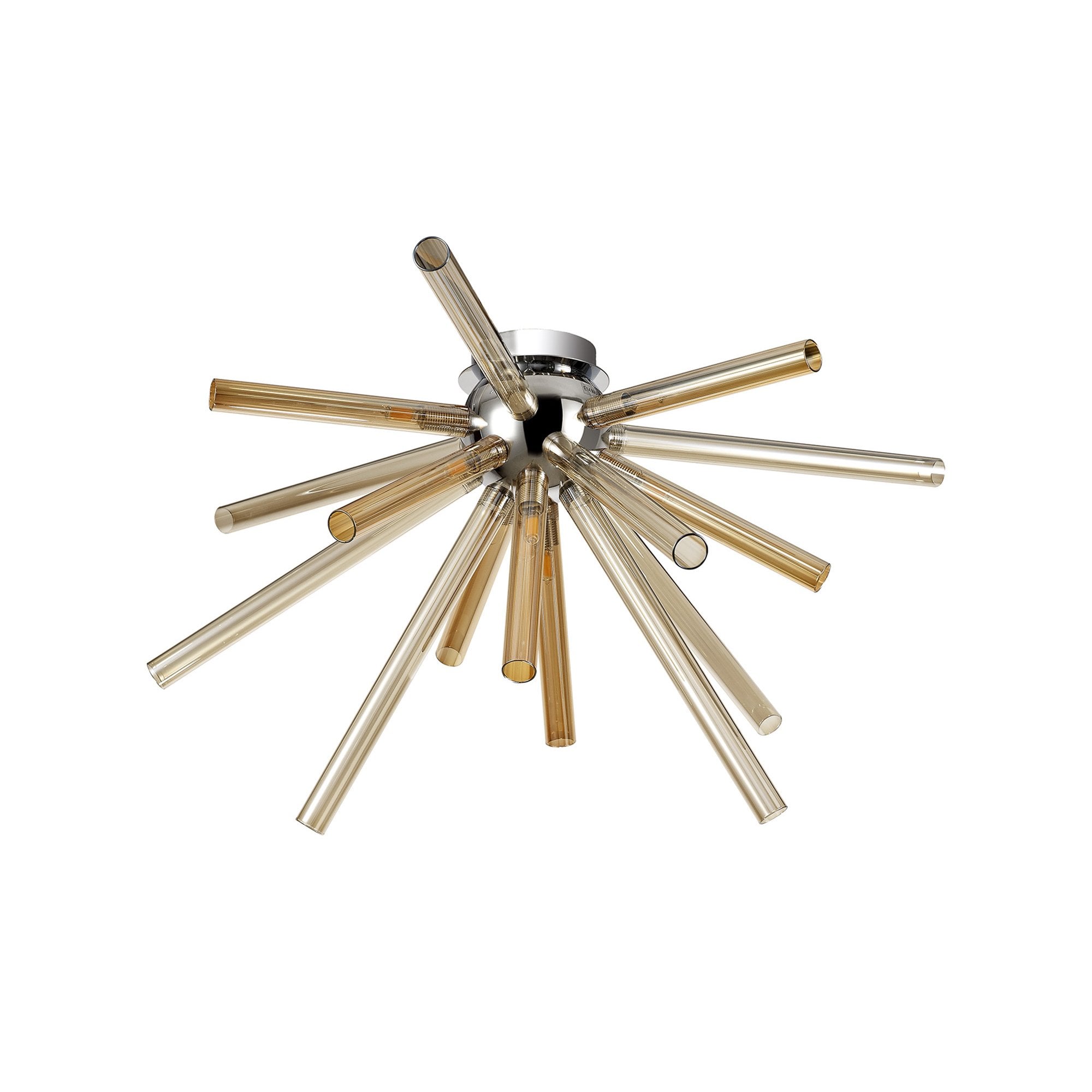 NL74019 Fabbio Semi-Flush 8 Light Amber & Champagne/Polished Chrome