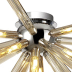 NL74019 Fabbio Semi-Flush 8 Light Amber & Champagne/Polished Chrome