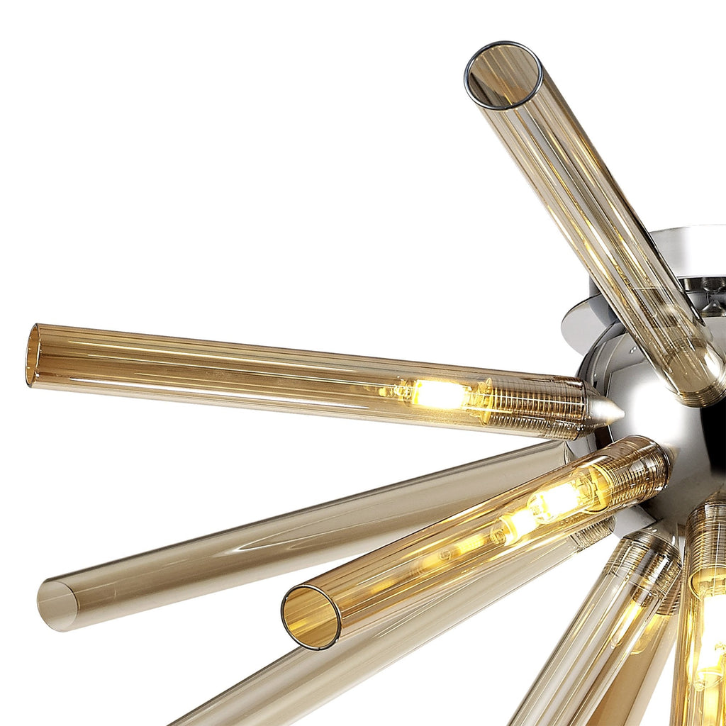 NL74019 Fabbio Semi-Flush 8 Light Amber & Champagne/Polished Chrome