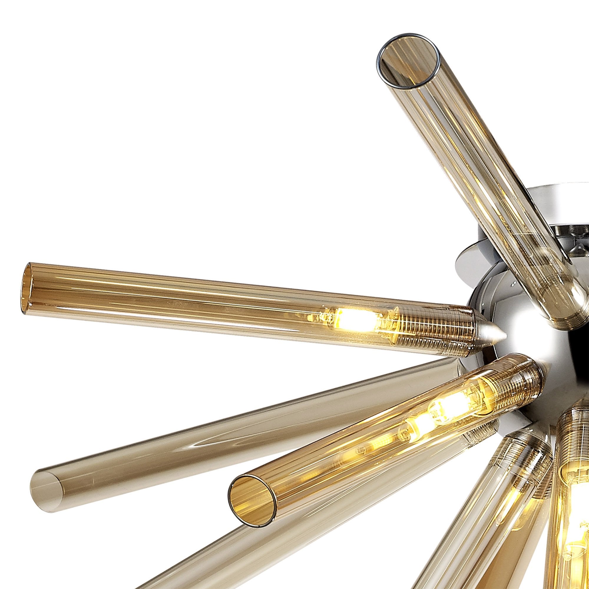 NL74019 Fabbio Semi-Flush 8 Light Amber & Champagne/Polished Chrome