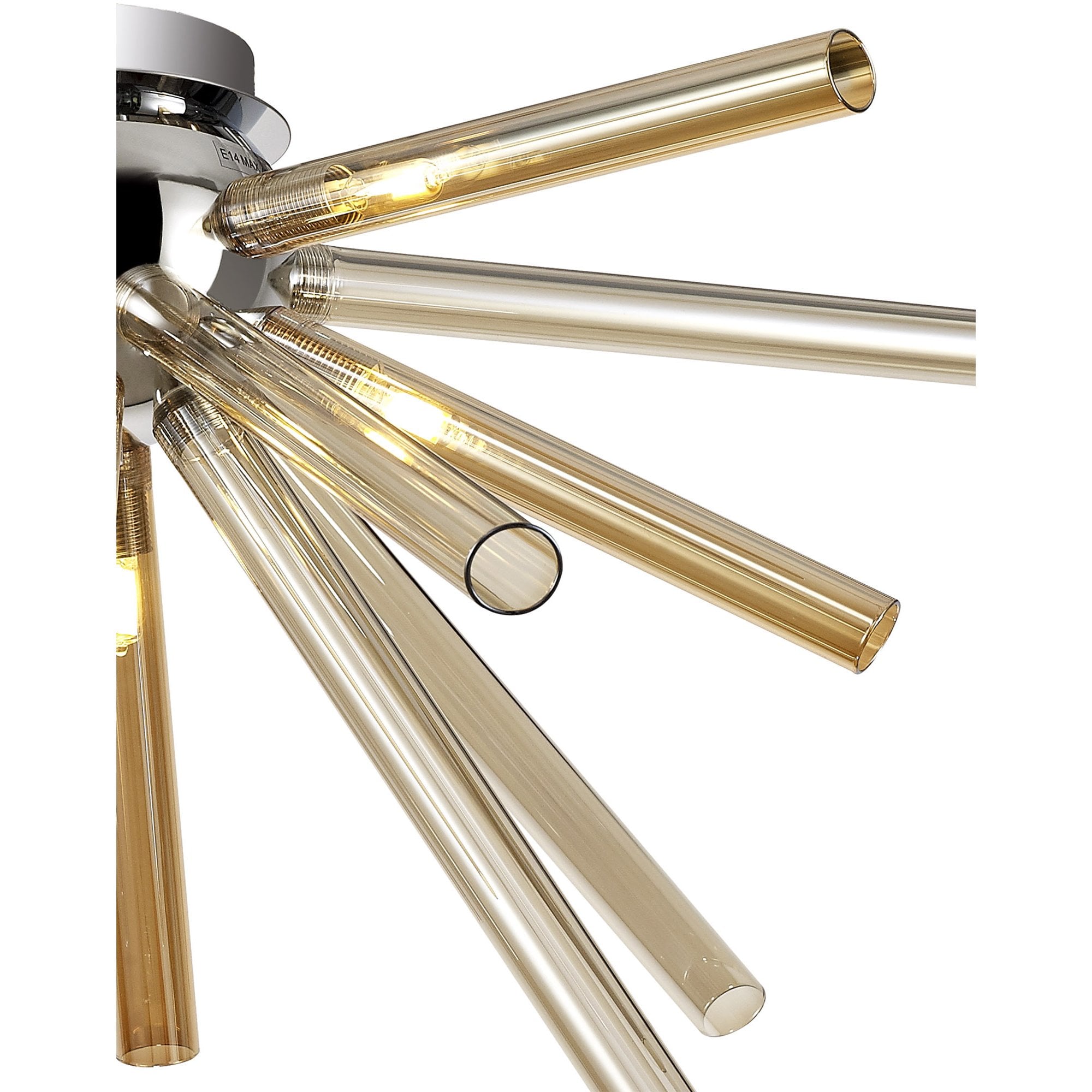 NL74019 Fabbio Semi-Flush 8 Light Amber & Champagne/Polished Chrome