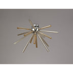 NL74019 Fabbio Semi-Flush 8 Light Amber & Champagne/Polished Chrome