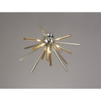 NL74019 Fabbio Semi-Flush 8 Light Amber & Champagne/Polished Chrome