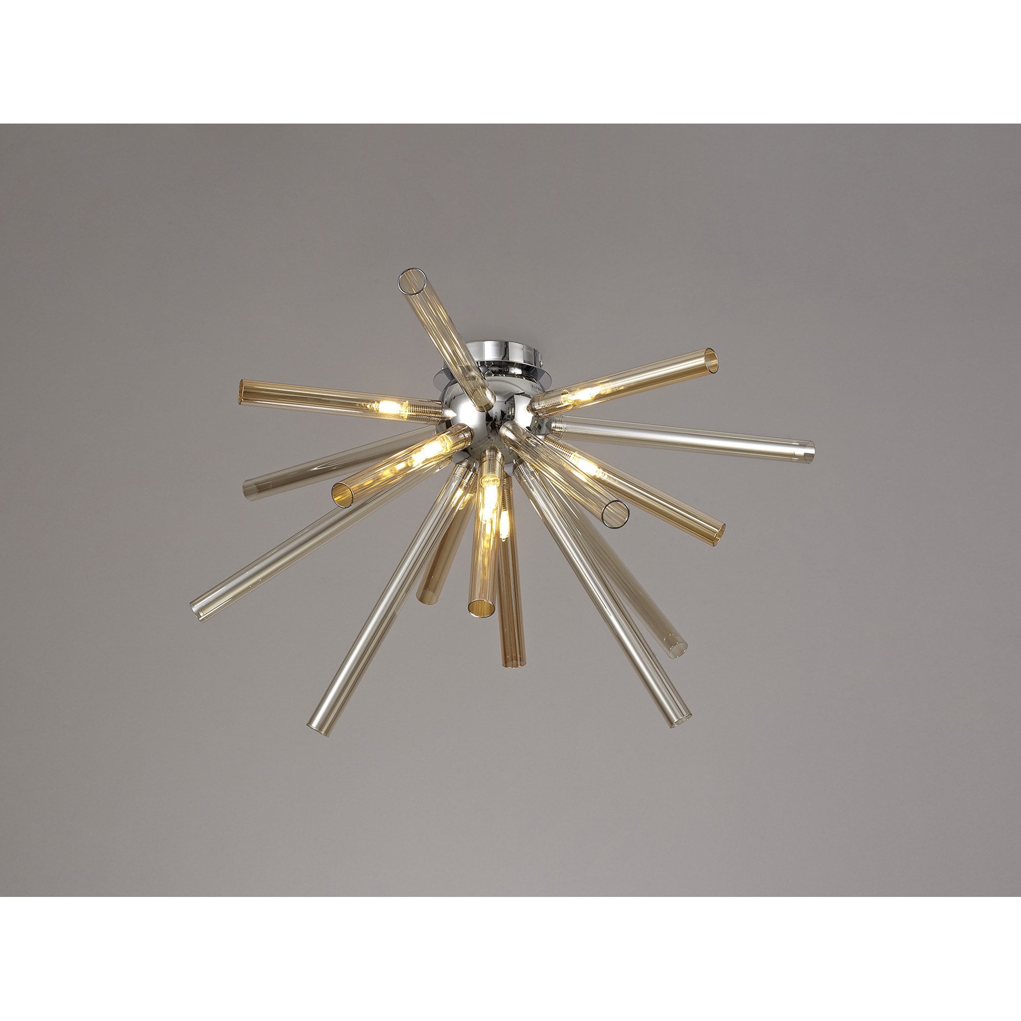 NL74019 Fabbio Semi-Flush 8 Light Amber & Champagne/Polished Chrome