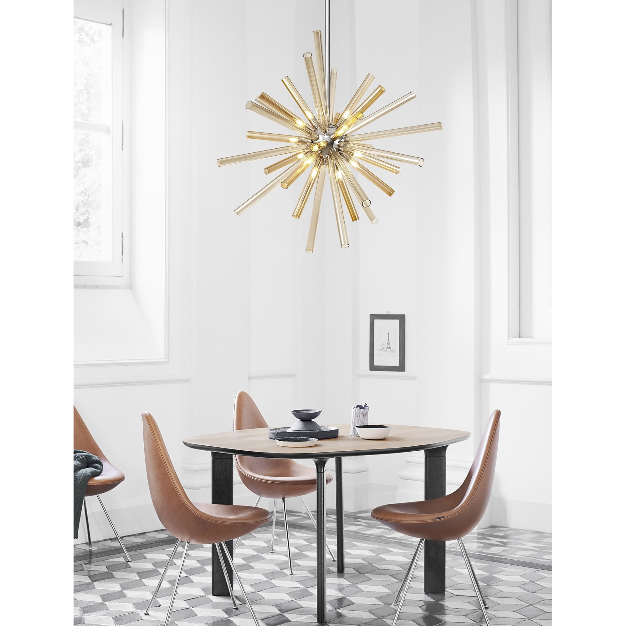 NL74039 Fabbio Semi-Flush 8 Light Clear & Chrome/Polished Chrome