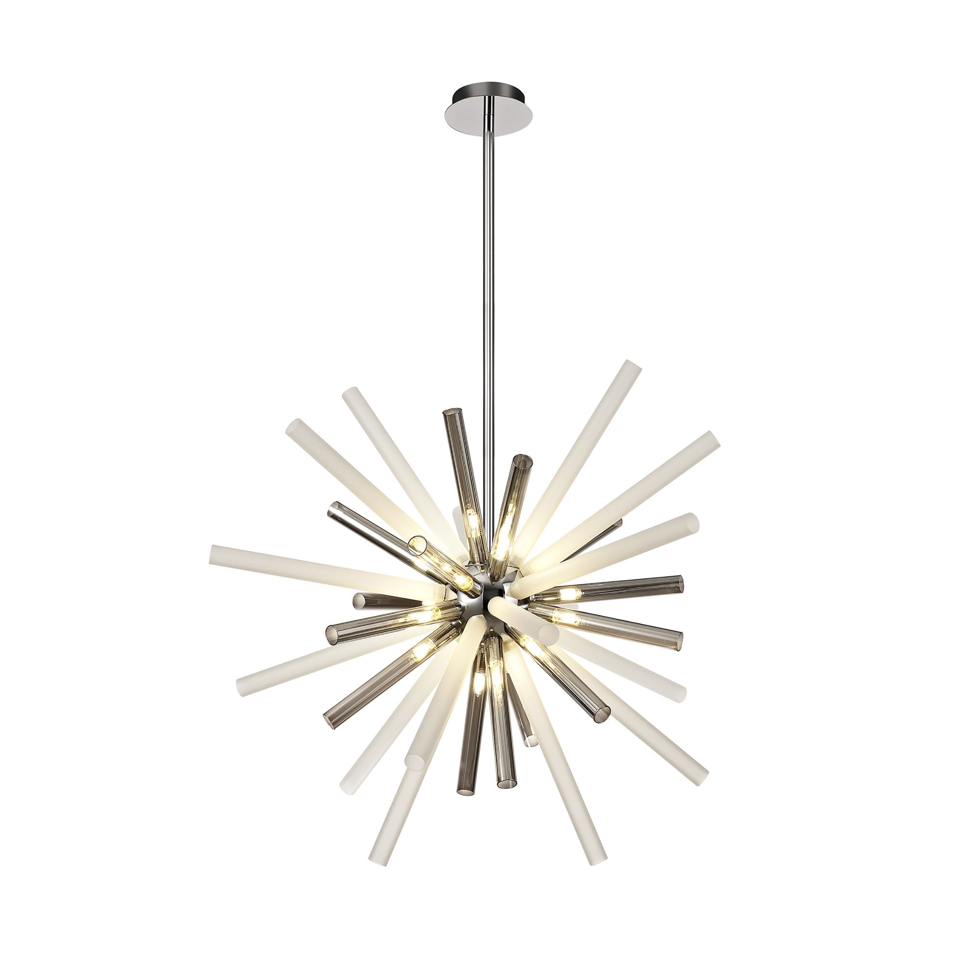 NL80479 Fabbio Pendant 16 Light Smoked & Frosted/Polished Chrome