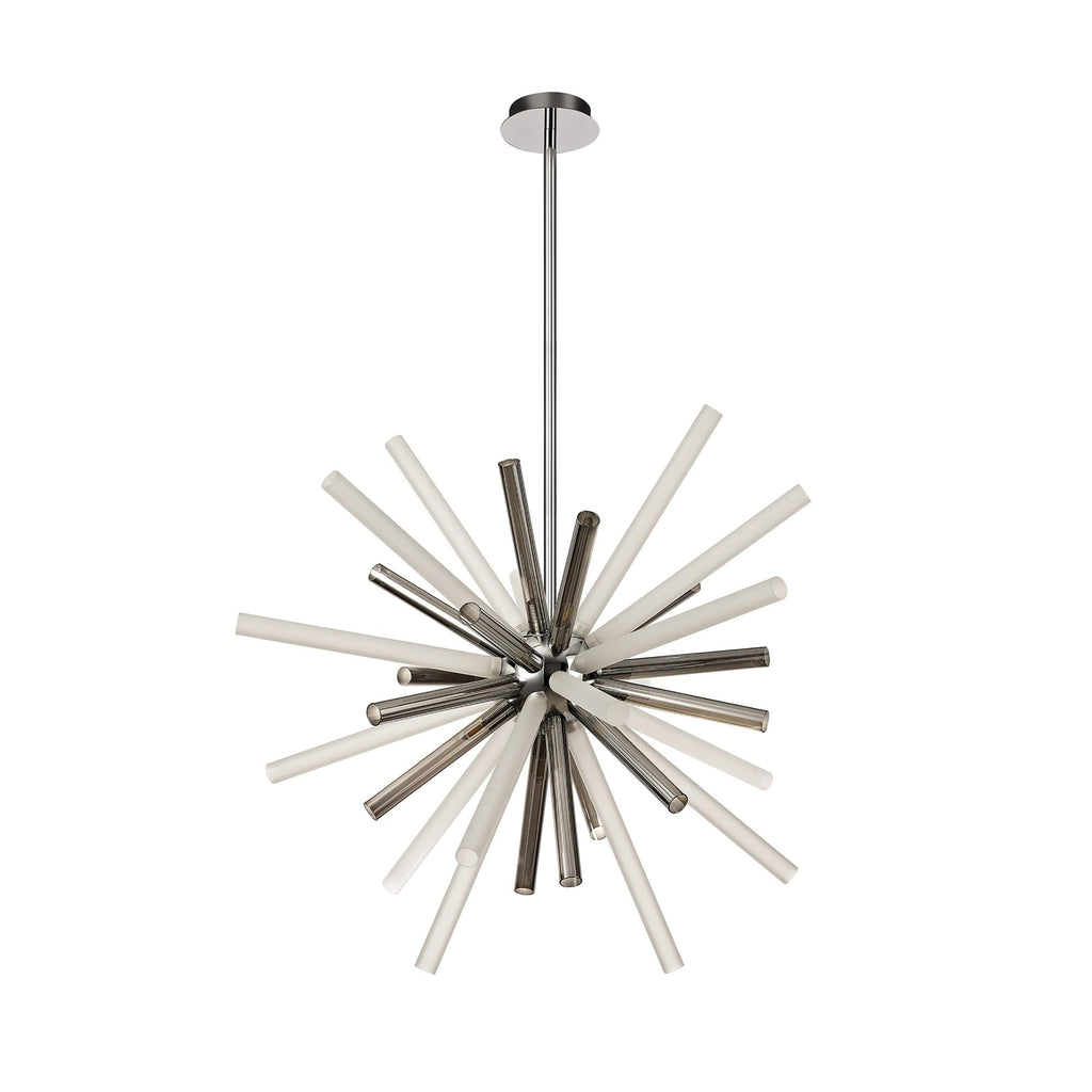 NL80479 Fabbio Pendant 16 Light Smoked & Frosted/Polished Chrome