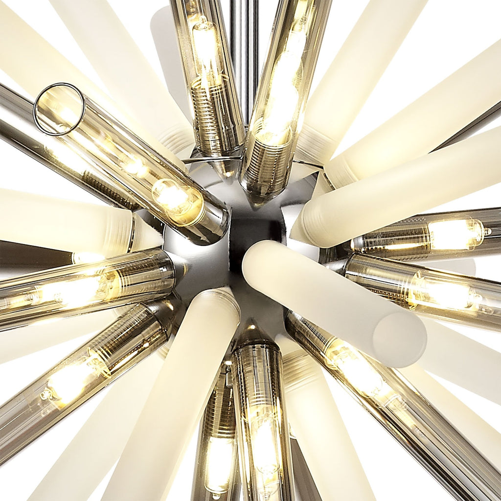 NL80479 Fabbio Pendant 16 Light Smoked & Frosted/Polished Chrome