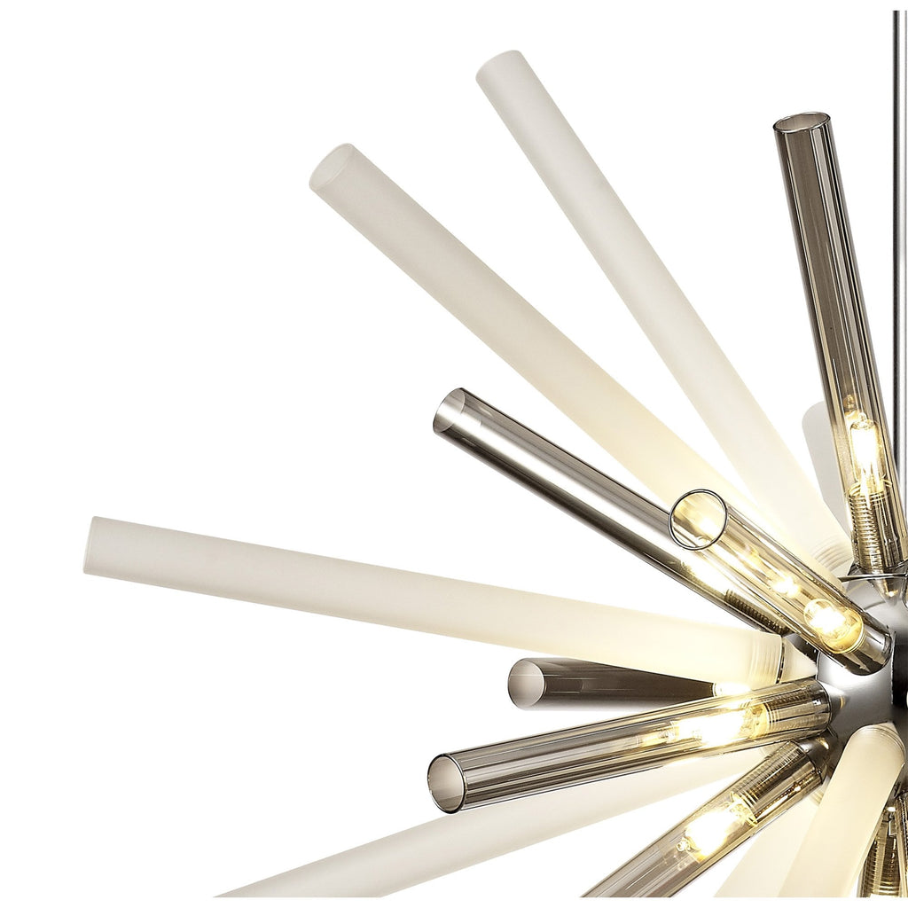NL80479 Fabbio Pendant 16 Light Smoked & Frosted/Polished Chrome